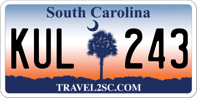 SC license plate KUL243