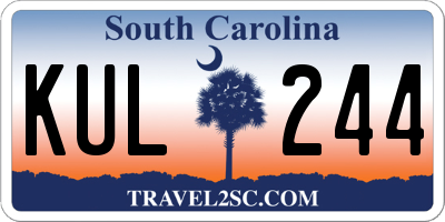 SC license plate KUL244