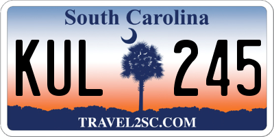 SC license plate KUL245