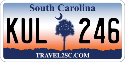 SC license plate KUL246