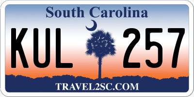 SC license plate KUL257