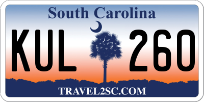 SC license plate KUL260