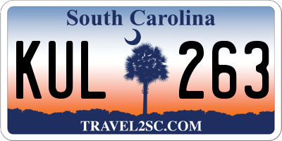 SC license plate KUL263