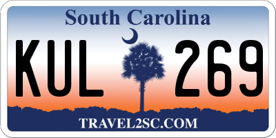 SC license plate KUL269