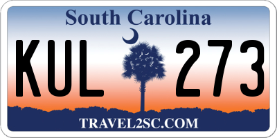 SC license plate KUL273