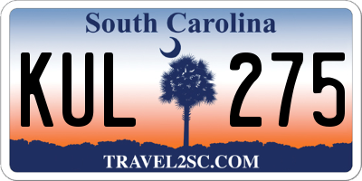 SC license plate KUL275