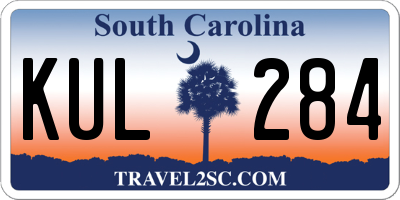 SC license plate KUL284