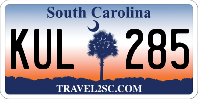 SC license plate KUL285