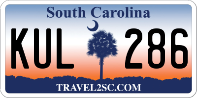 SC license plate KUL286