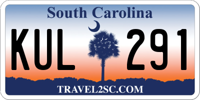 SC license plate KUL291