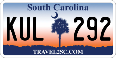 SC license plate KUL292