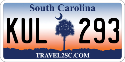 SC license plate KUL293