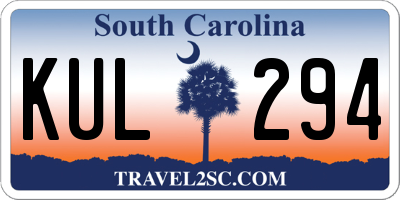 SC license plate KUL294