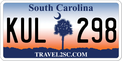 SC license plate KUL298