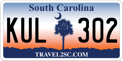 SC license plate KUL302