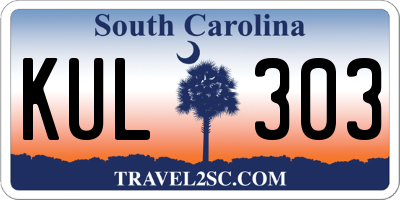 SC license plate KUL303