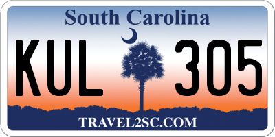 SC license plate KUL305