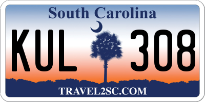 SC license plate KUL308