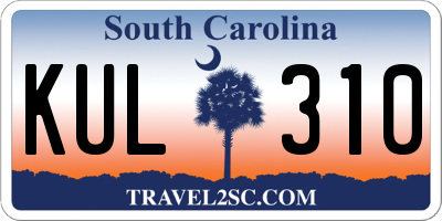SC license plate KUL310