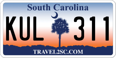 SC license plate KUL311
