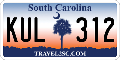 SC license plate KUL312