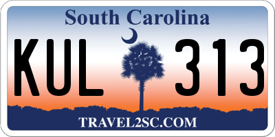 SC license plate KUL313