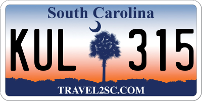 SC license plate KUL315