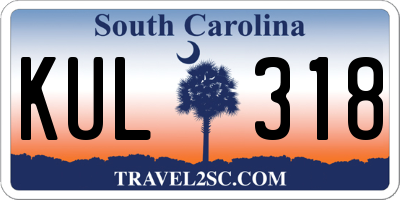 SC license plate KUL318