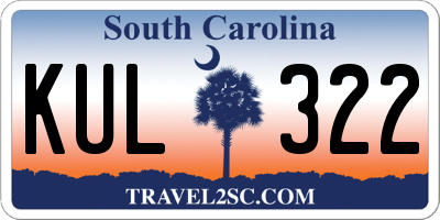 SC license plate KUL322