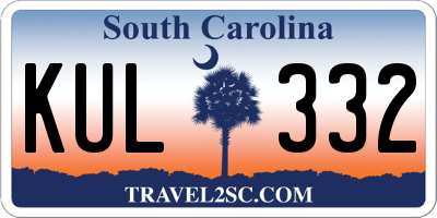 SC license plate KUL332