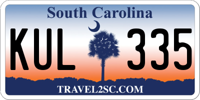 SC license plate KUL335