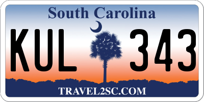 SC license plate KUL343