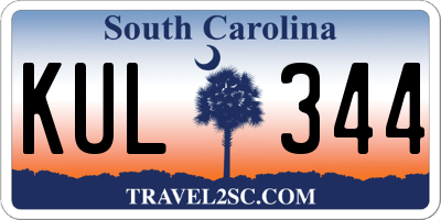SC license plate KUL344