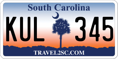 SC license plate KUL345