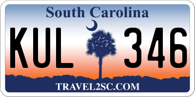 SC license plate KUL346