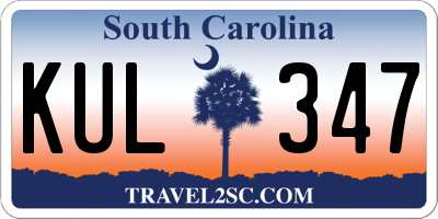 SC license plate KUL347