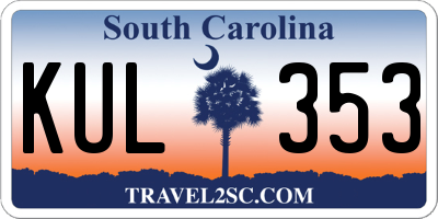 SC license plate KUL353