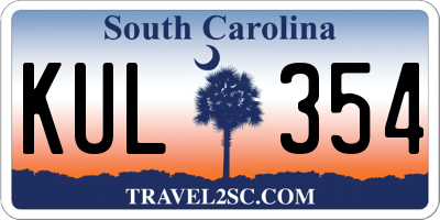 SC license plate KUL354