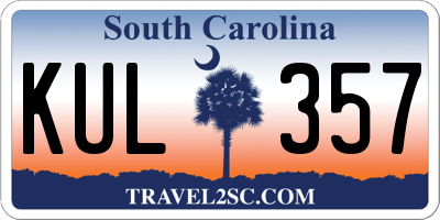 SC license plate KUL357