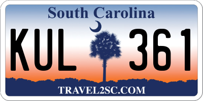 SC license plate KUL361