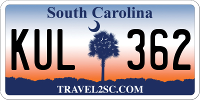 SC license plate KUL362