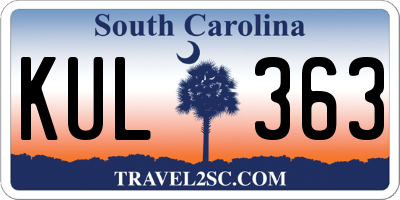 SC license plate KUL363