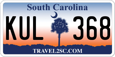 SC license plate KUL368