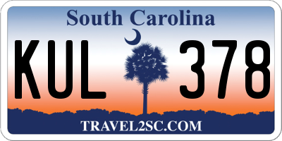 SC license plate KUL378