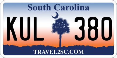 SC license plate KUL380