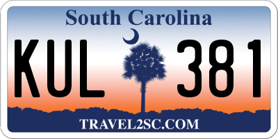SC license plate KUL381