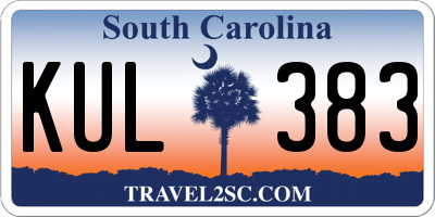 SC license plate KUL383