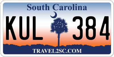 SC license plate KUL384