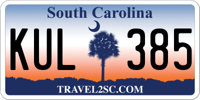 SC license plate KUL385