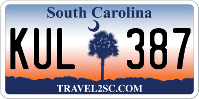 SC license plate KUL387